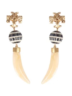 Tory Burch Logo Plaque Drop Earrings
