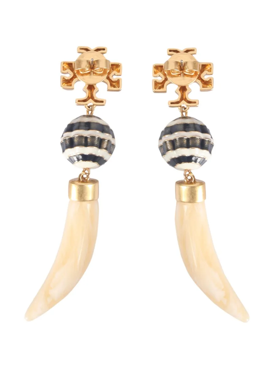 Tory Burch Logo Plaque Drop Earrings