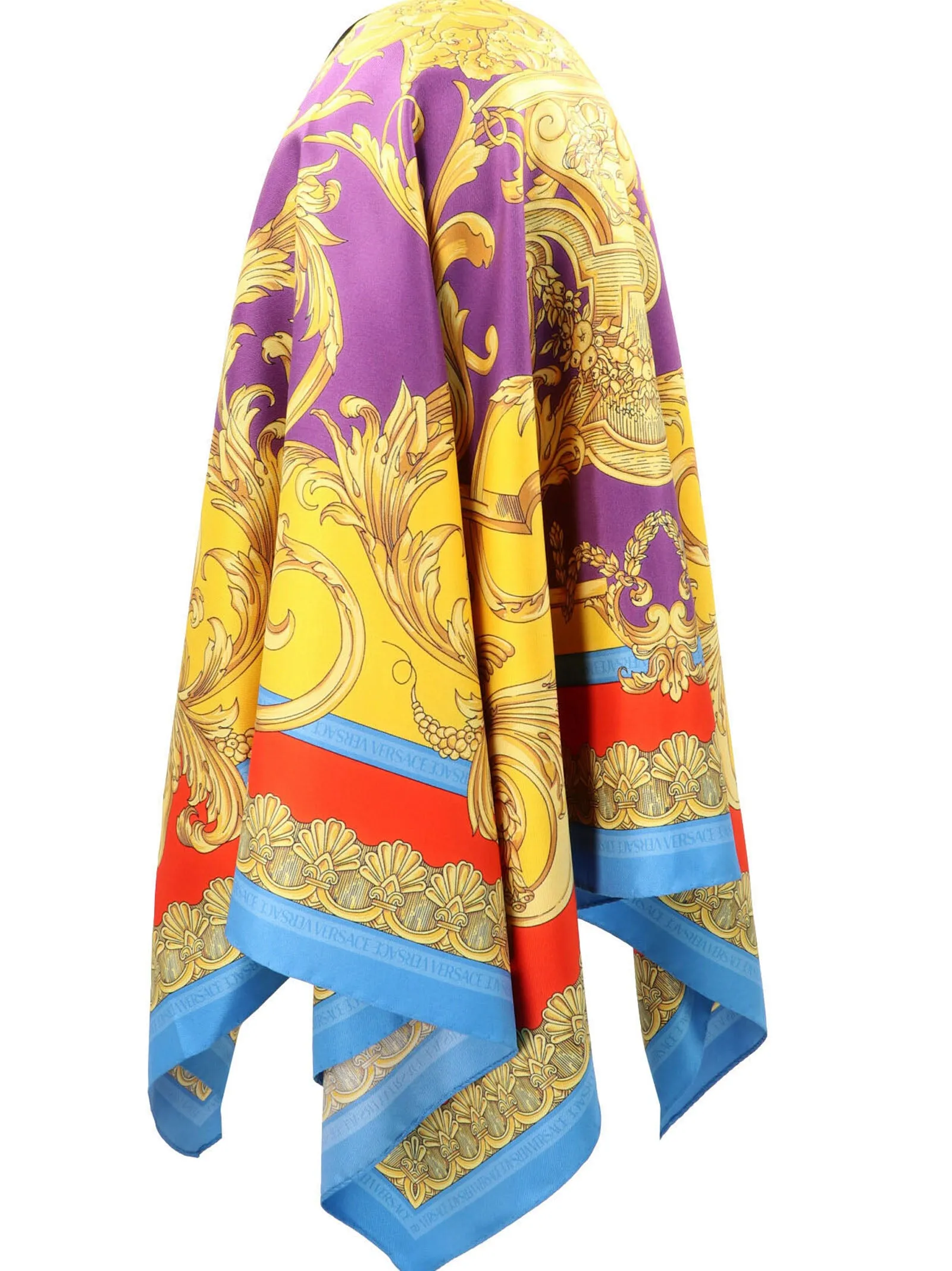 Versace Barocco Scarf-Detailed Logo Embroidered Baseball Cap