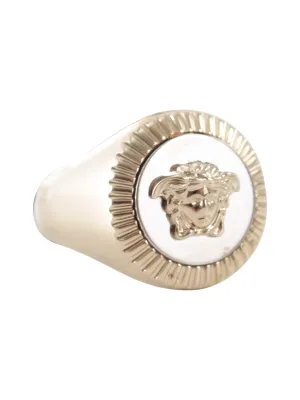 Versace Logo Engraved Medusa Ring
