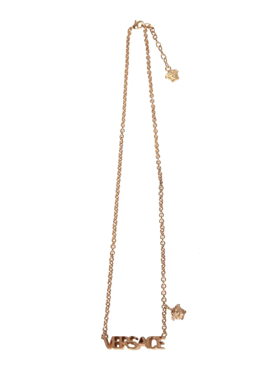 Versace Logo Medusa Charm Necklace