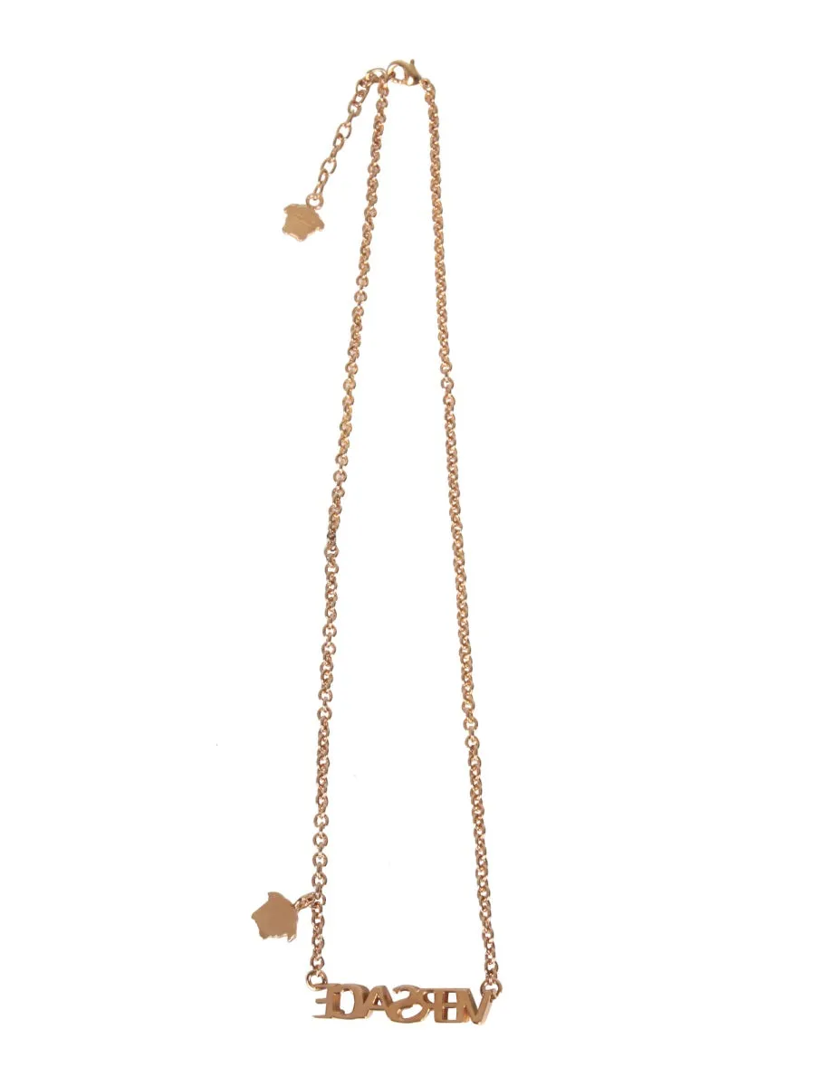 Versace Logo Medusa Charm Necklace