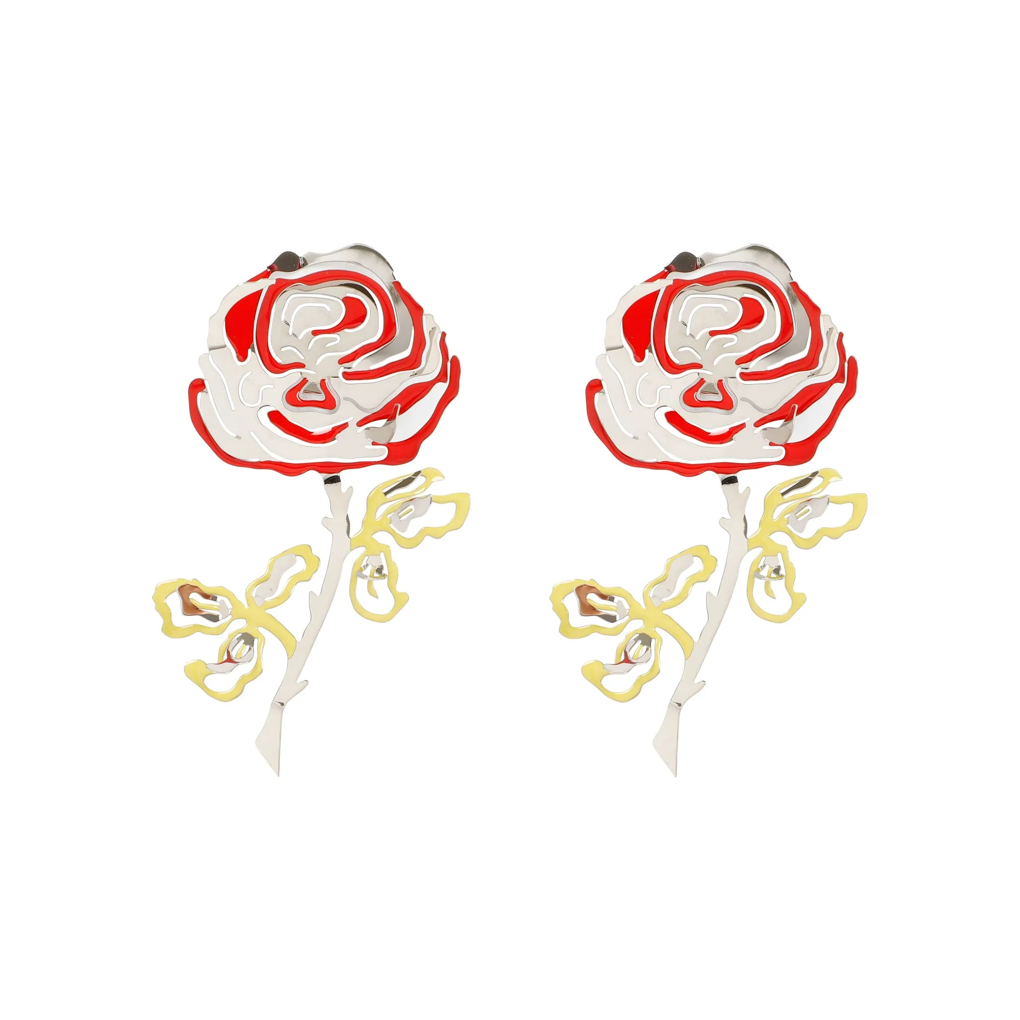 Y/Project Rose Drop Hand Painted Earrings
